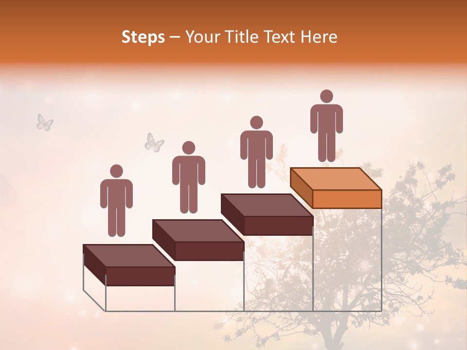 A Group Of Butterflies Flying Over A Tree PowerPoint Template