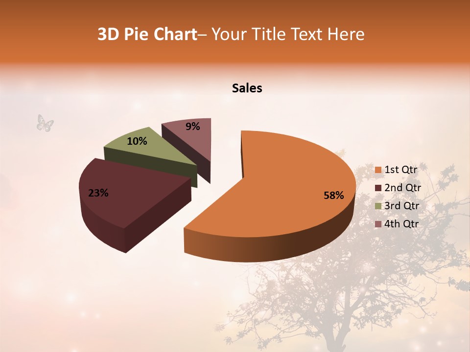 A Group Of Butterflies Flying Over A Tree PowerPoint Template