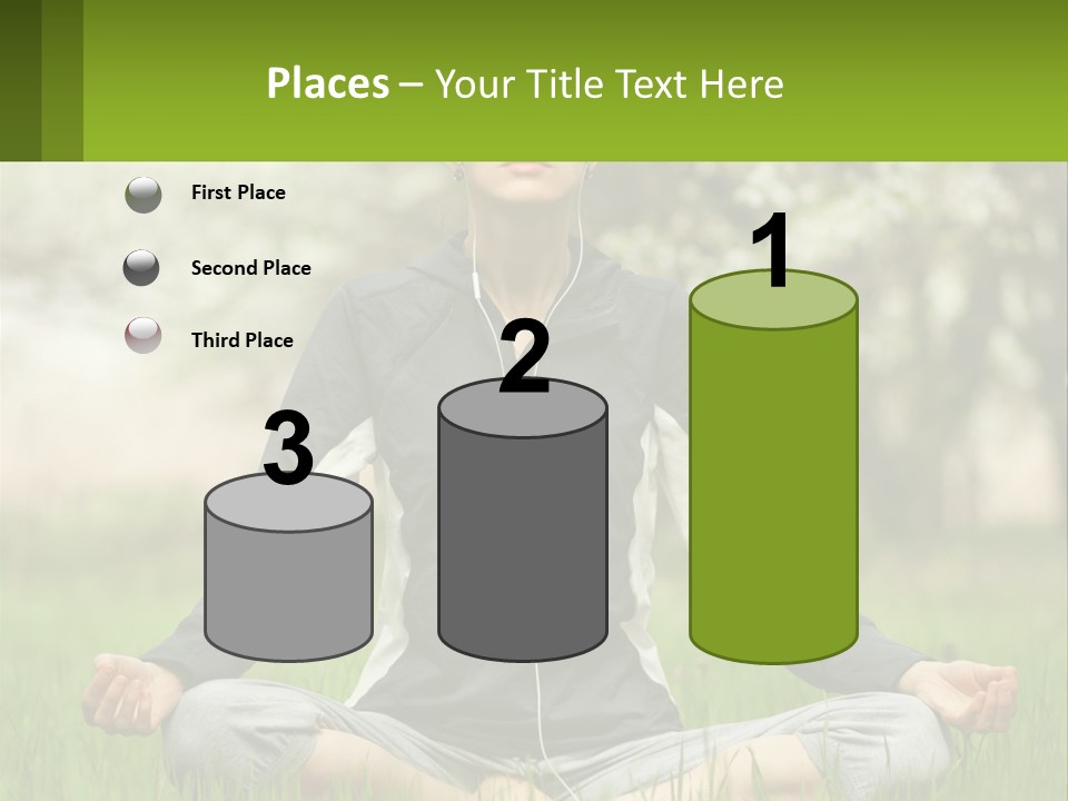 A Woman Sitting In A Yoga Position With Her Eyes Closed PowerPoint Template