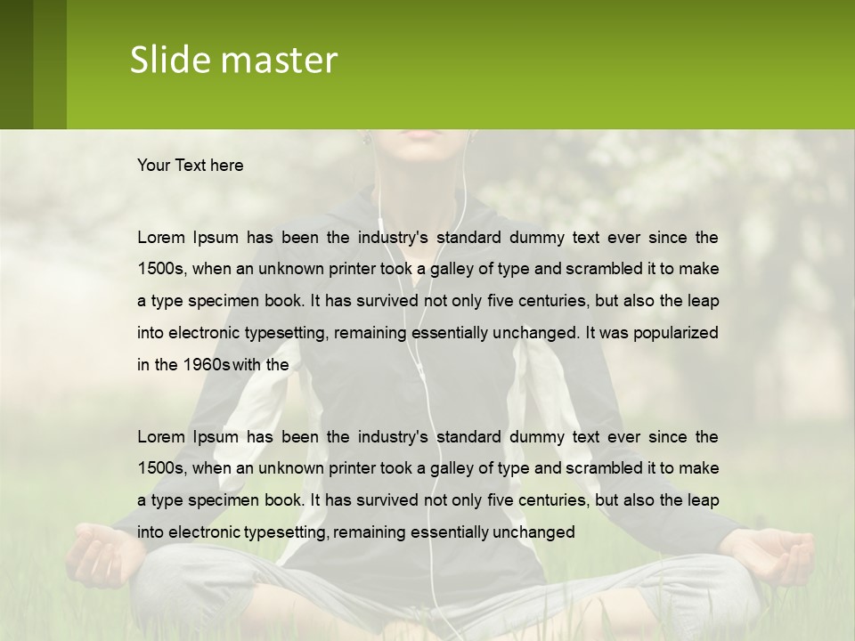 A Woman Sitting In A Yoga Position With Her Eyes Closed PowerPoint Template