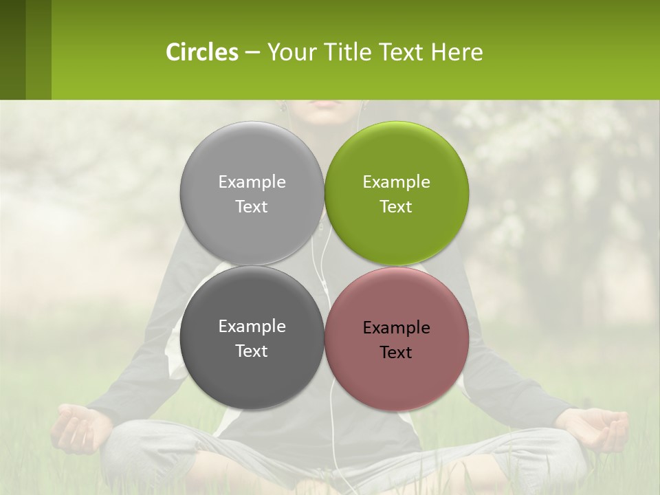 A Woman Sitting In A Yoga Position With Her Eyes Closed PowerPoint Template