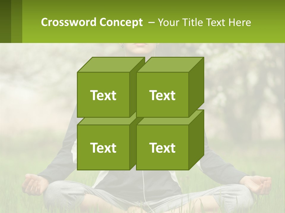 A Woman Sitting In A Yoga Position With Her Eyes Closed PowerPoint Template