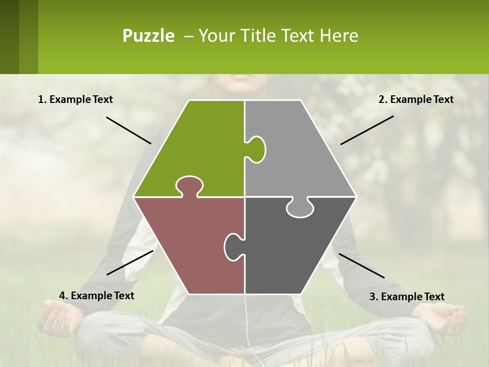 A Woman Sitting In A Yoga Position With Her Eyes Closed PowerPoint Template