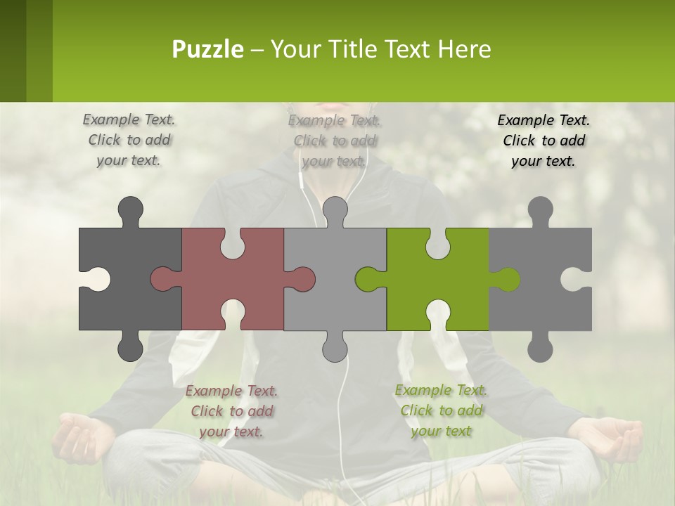 A Woman Sitting In A Yoga Position With Her Eyes Closed PowerPoint Template