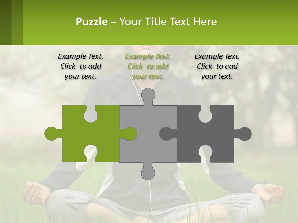 A Woman Sitting In A Yoga Position With Her Eyes Closed PowerPoint Template