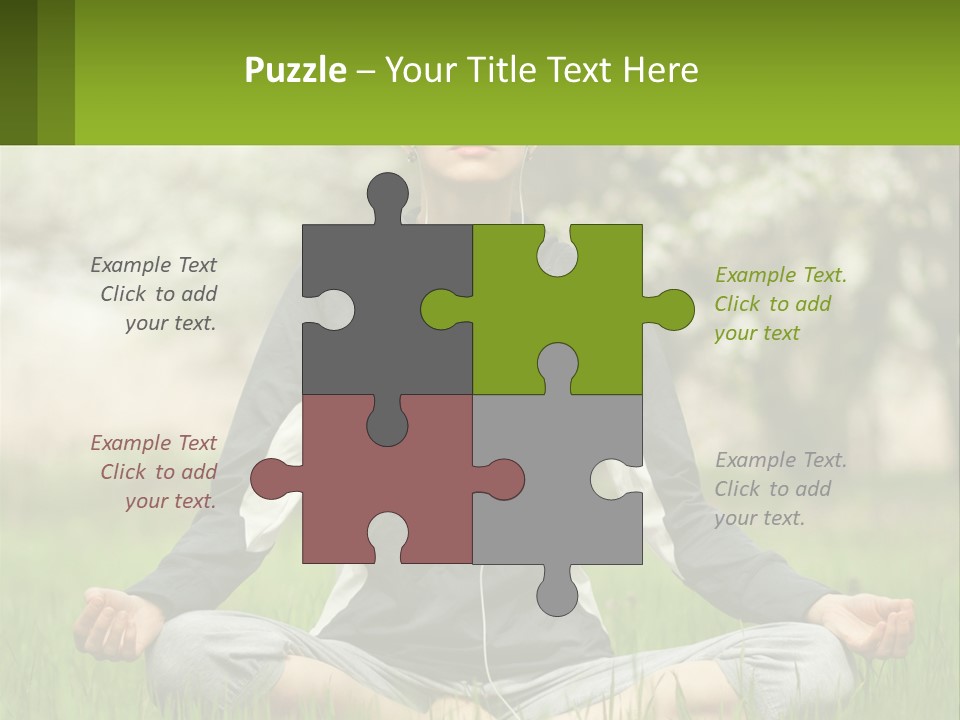 A Woman Sitting In A Yoga Position With Her Eyes Closed PowerPoint Template