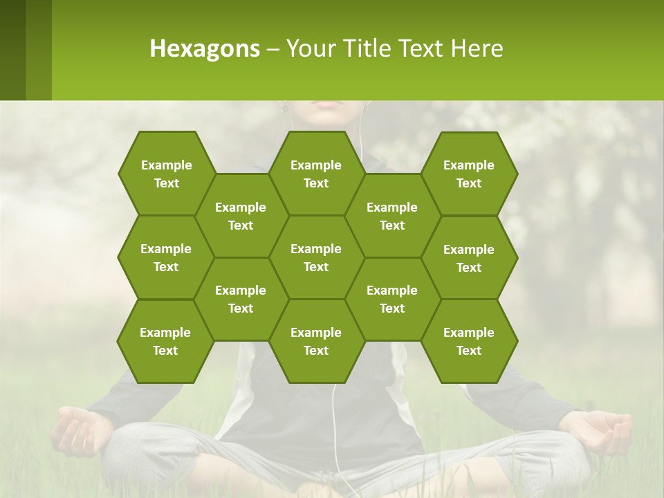 A Woman Sitting In A Yoga Position With Her Eyes Closed PowerPoint Template