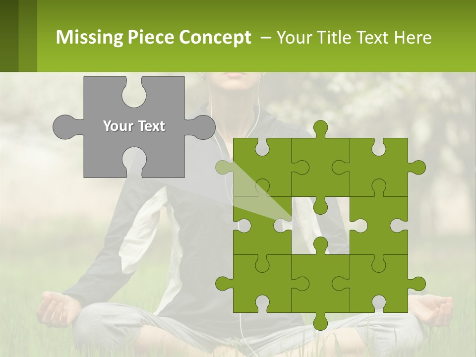 A Woman Sitting In A Yoga Position With Her Eyes Closed PowerPoint Template