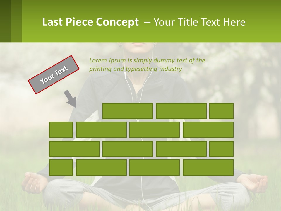 A Woman Sitting In A Yoga Position With Her Eyes Closed PowerPoint Template