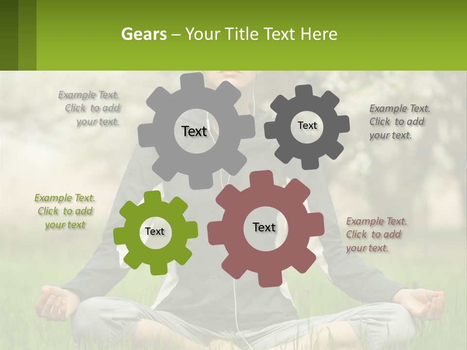 A Woman Sitting In A Yoga Position With Her Eyes Closed PowerPoint Template