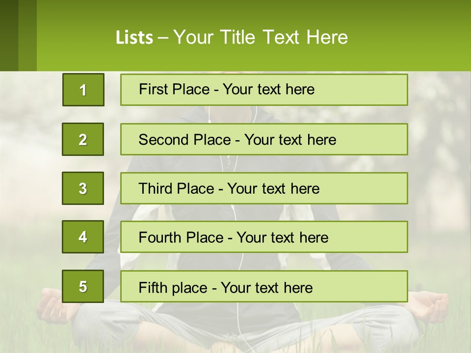 A Woman Sitting In A Yoga Position With Her Eyes Closed PowerPoint Template