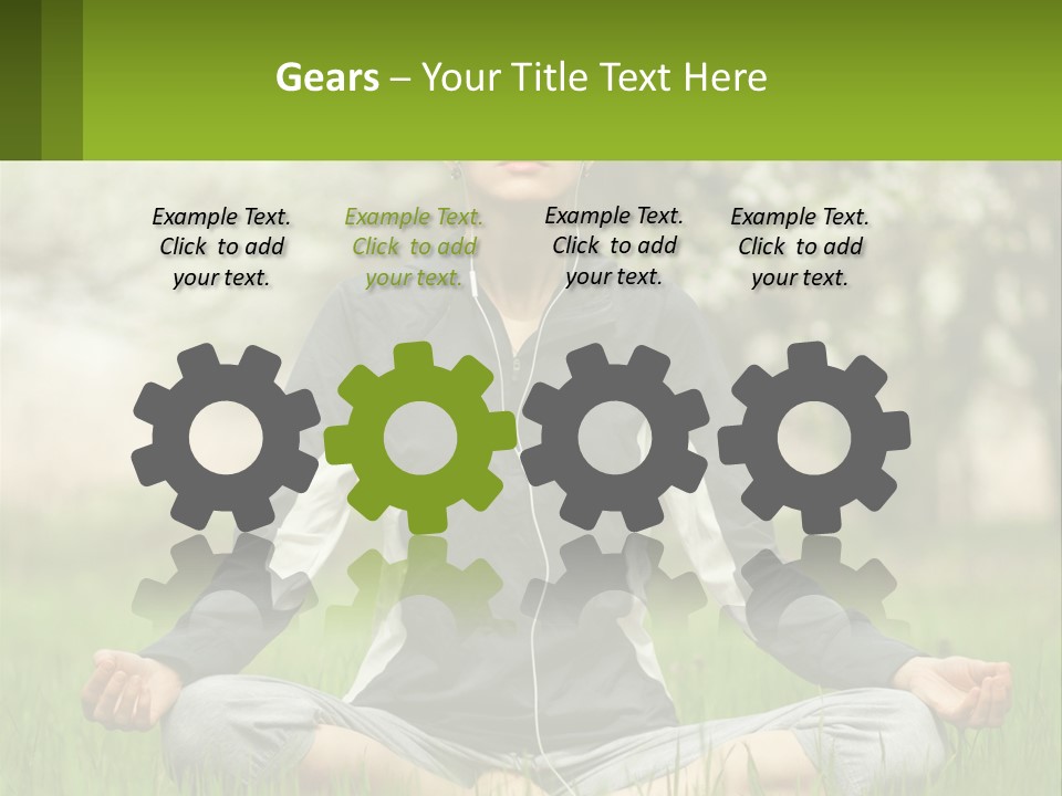 A Woman Sitting In A Yoga Position With Her Eyes Closed PowerPoint Template