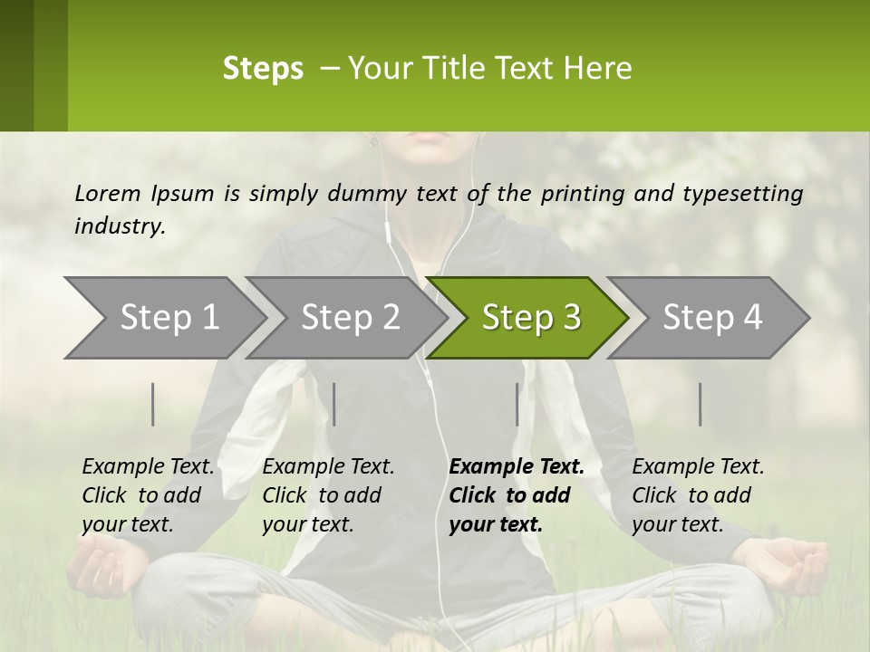 A Woman Sitting In A Yoga Position With Her Eyes Closed PowerPoint Template