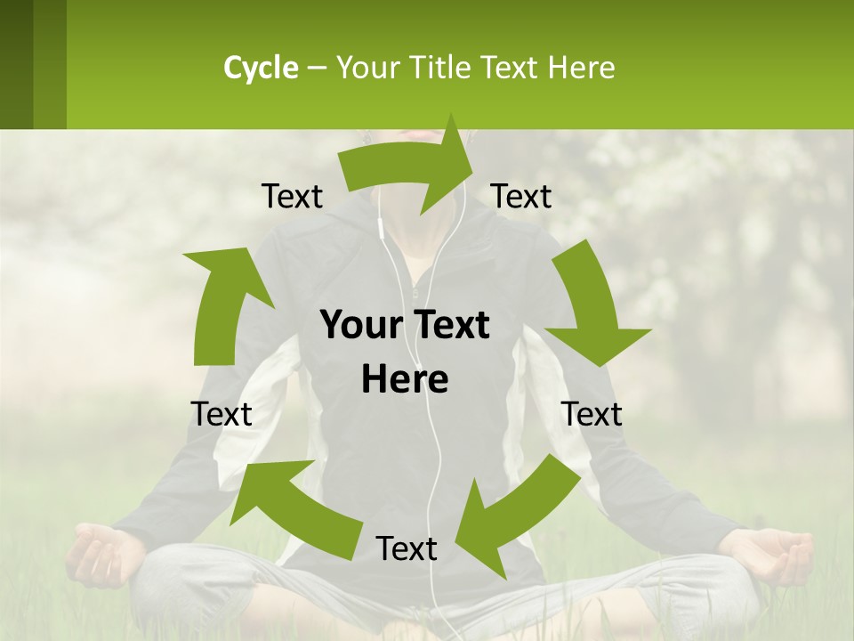 A Woman Sitting In A Yoga Position With Her Eyes Closed PowerPoint Template