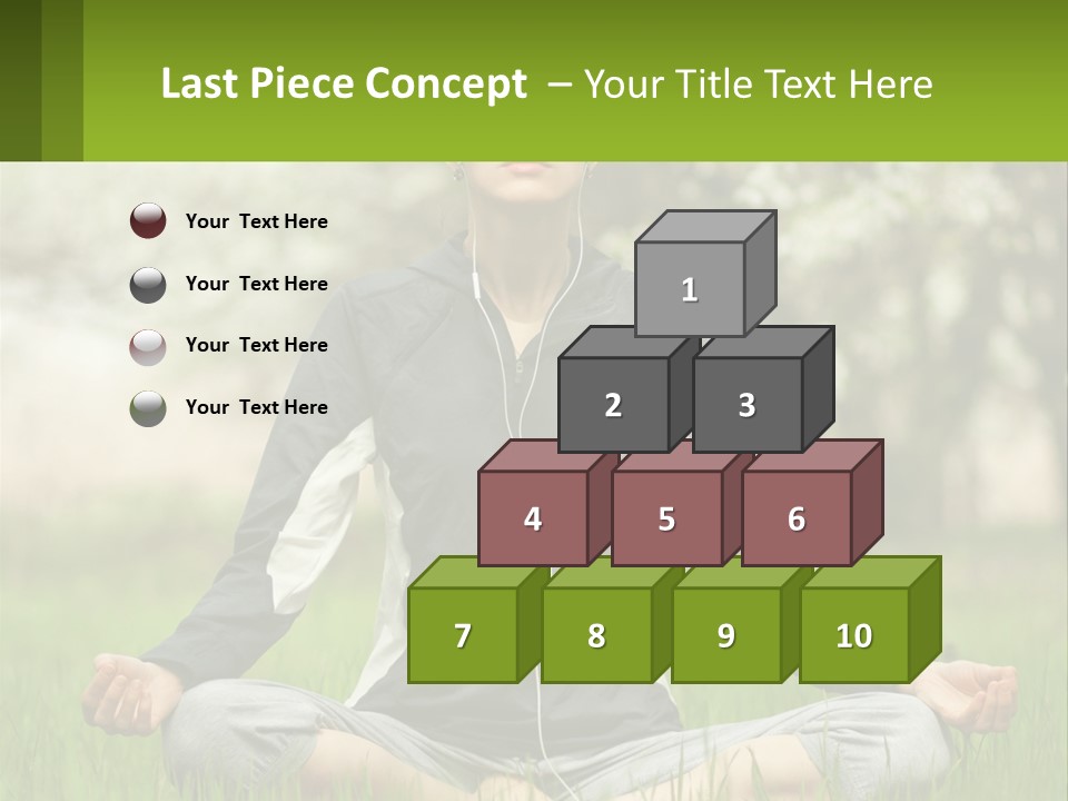 A Woman Sitting In A Yoga Position With Her Eyes Closed PowerPoint Template