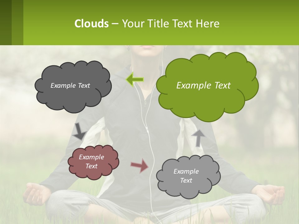 A Woman Sitting In A Yoga Position With Her Eyes Closed PowerPoint Template