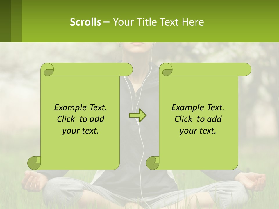 A Woman Sitting In A Yoga Position With Her Eyes Closed PowerPoint Template