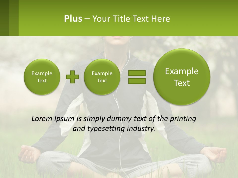 A Woman Sitting In A Yoga Position With Her Eyes Closed PowerPoint Template