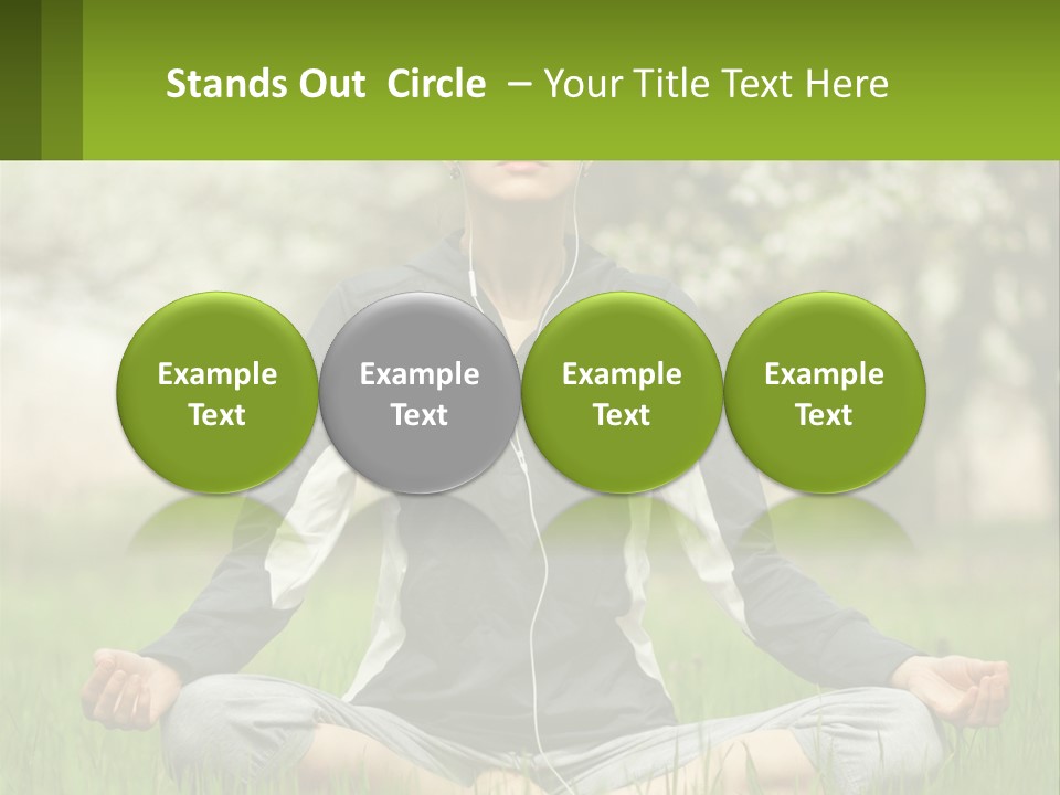 A Woman Sitting In A Yoga Position With Her Eyes Closed PowerPoint Template