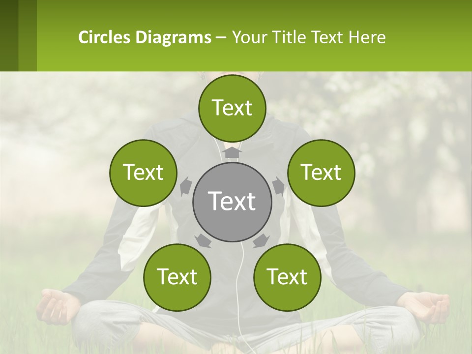 A Woman Sitting In A Yoga Position With Her Eyes Closed PowerPoint Template