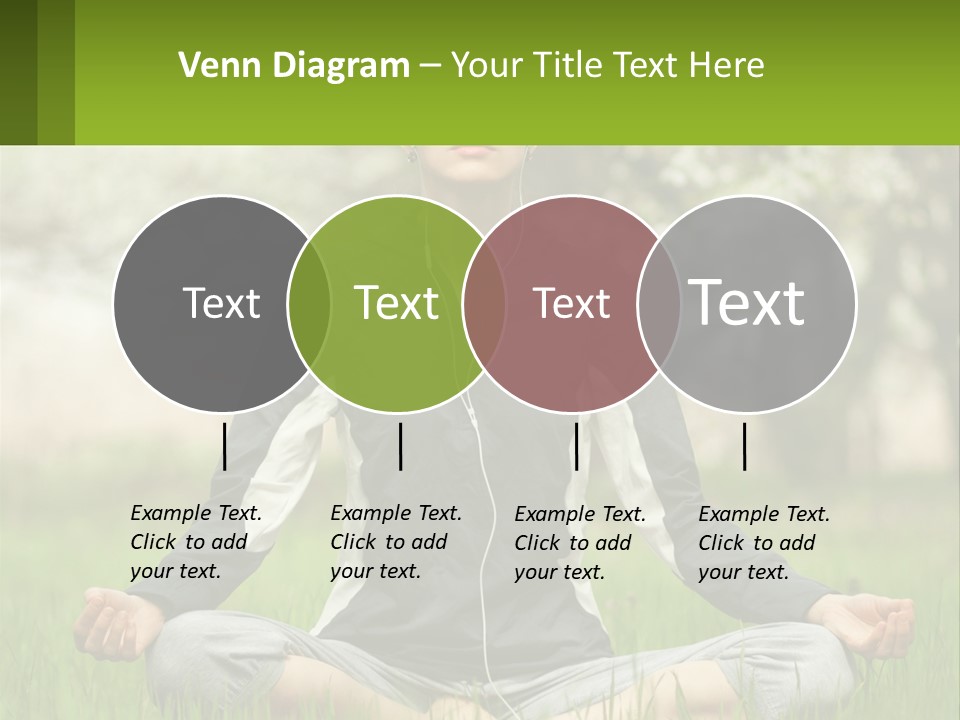 A Woman Sitting In A Yoga Position With Her Eyes Closed PowerPoint Template