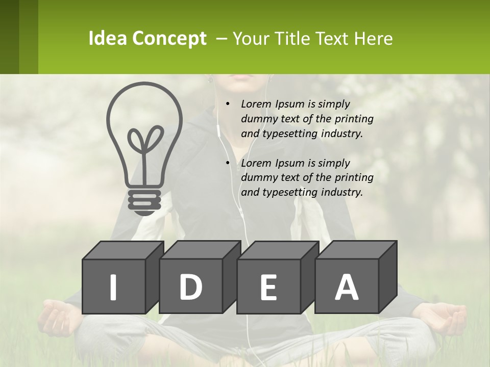 A Woman Sitting In A Yoga Position With Her Eyes Closed PowerPoint Template