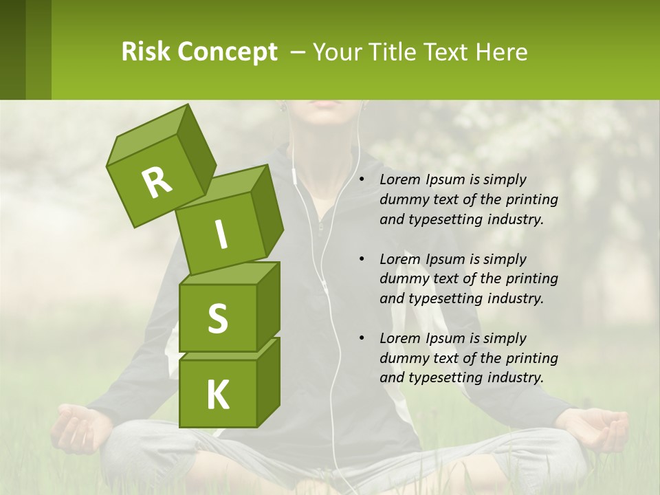 A Woman Sitting In A Yoga Position With Her Eyes Closed PowerPoint Template