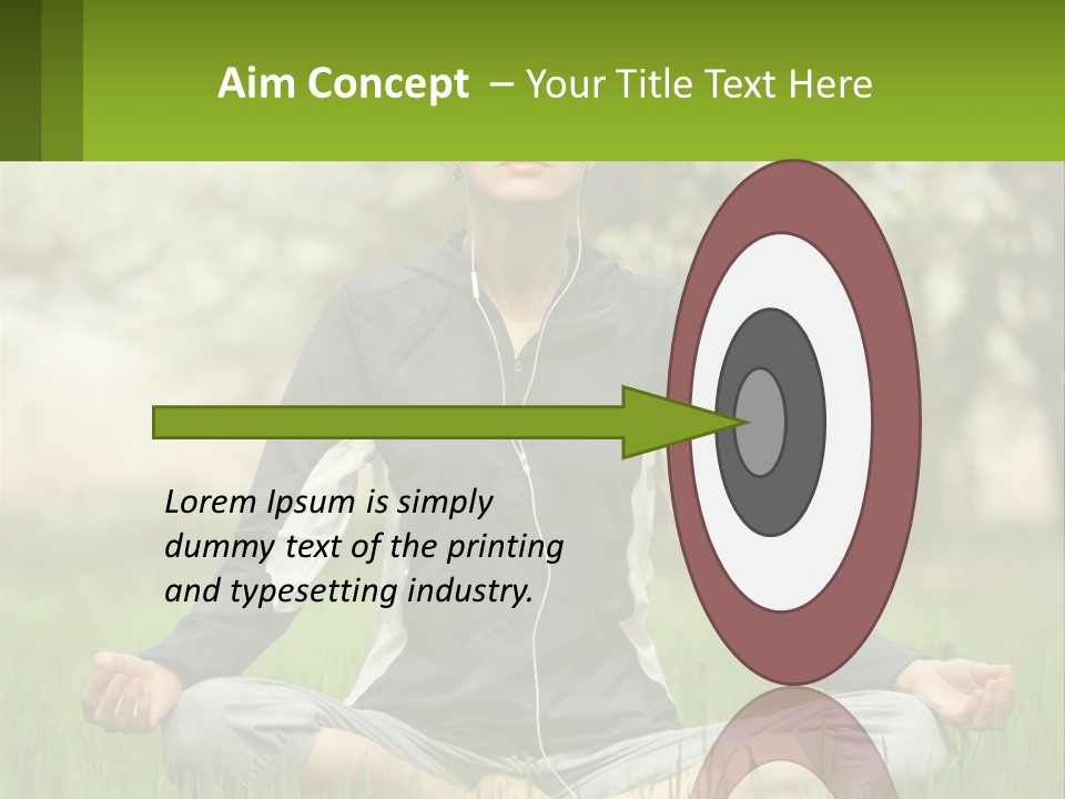 A Woman Sitting In A Yoga Position With Her Eyes Closed PowerPoint Template