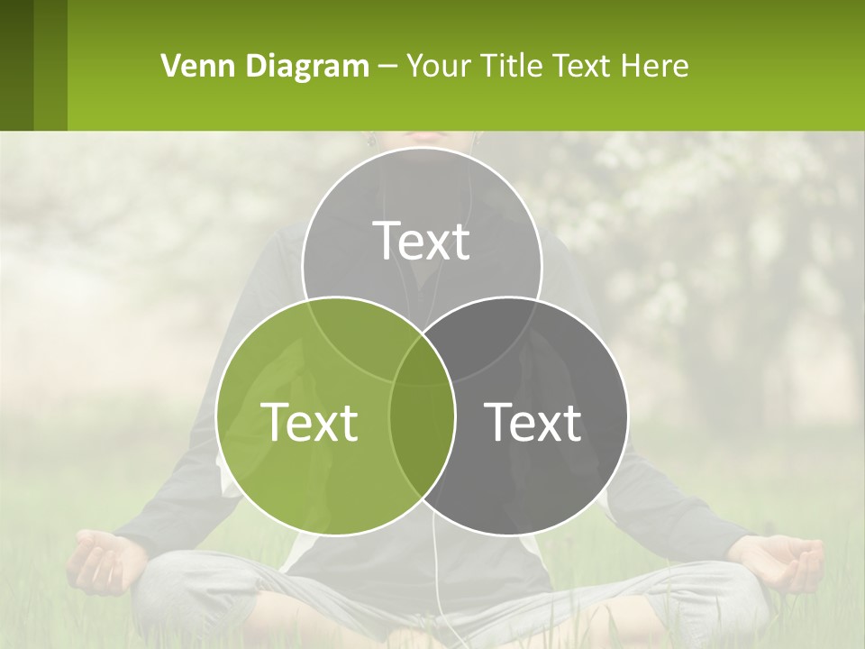 A Woman Sitting In A Yoga Position With Her Eyes Closed PowerPoint Template