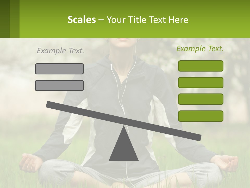 A Woman Sitting In A Yoga Position With Her Eyes Closed PowerPoint Template