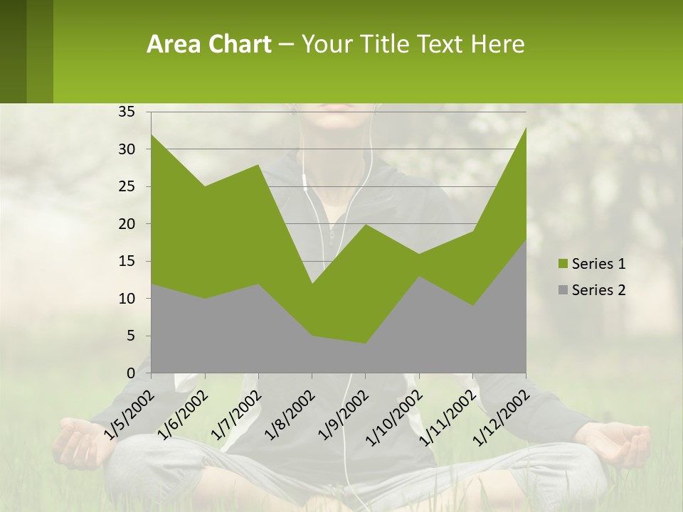 A Woman Sitting In A Yoga Position With Her Eyes Closed PowerPoint Template