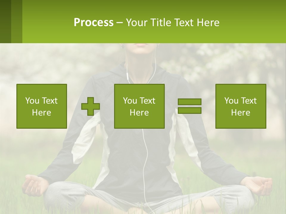 A Woman Sitting In A Yoga Position With Her Eyes Closed PowerPoint Template