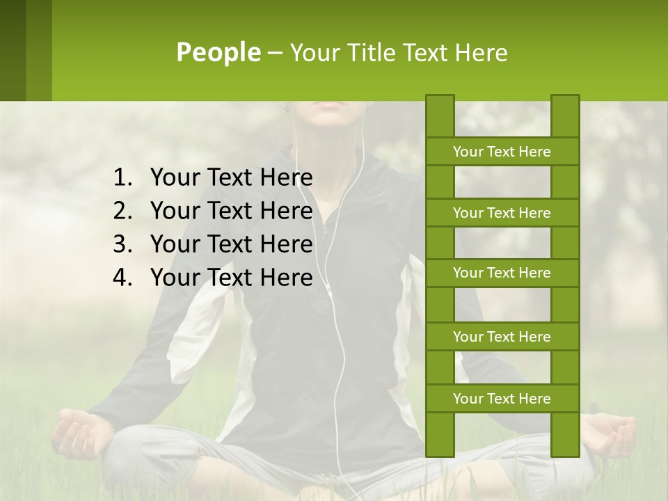 A Woman Sitting In A Yoga Position With Her Eyes Closed PowerPoint Template