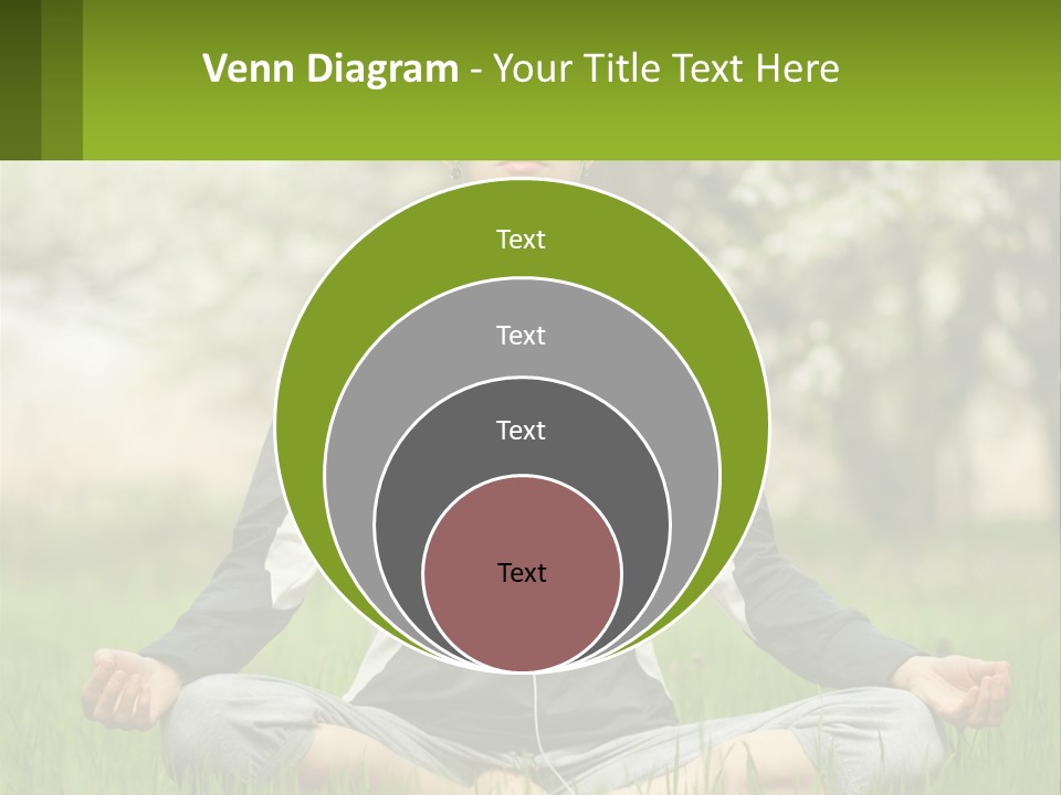 A Woman Sitting In A Yoga Position With Her Eyes Closed PowerPoint Template