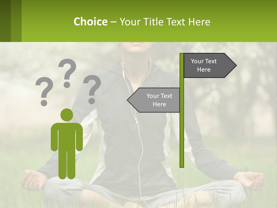 A Woman Sitting In A Yoga Position With Her Eyes Closed PowerPoint Template