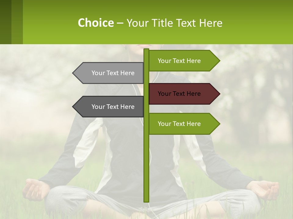 A Woman Sitting In A Yoga Position With Her Eyes Closed PowerPoint Template