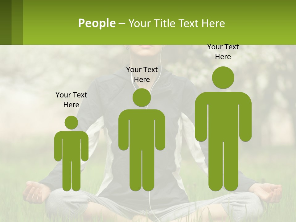 A Woman Sitting In A Yoga Position With Her Eyes Closed PowerPoint Template