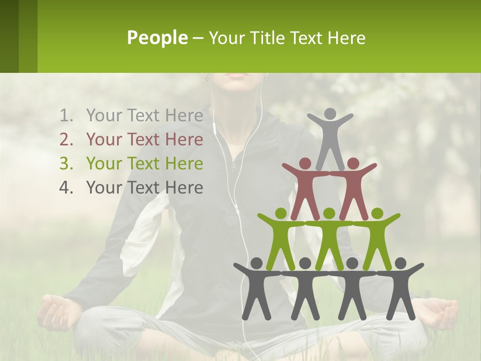 A Woman Sitting In A Yoga Position With Her Eyes Closed PowerPoint Template