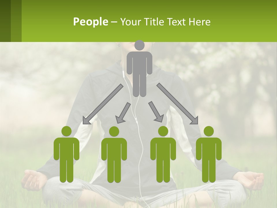 A Woman Sitting In A Yoga Position With Her Eyes Closed PowerPoint Template