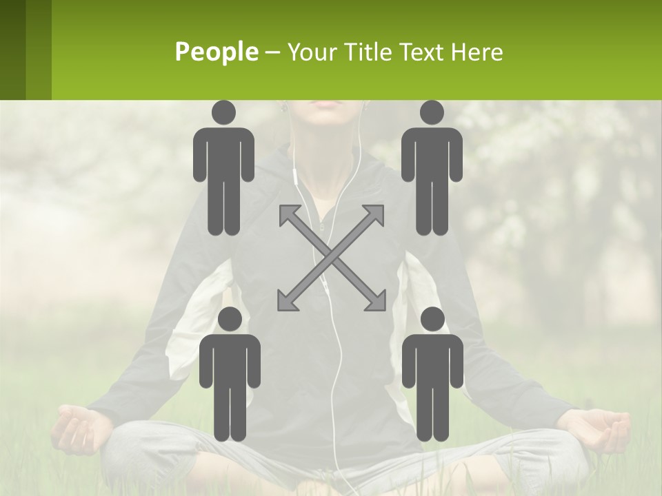 A Woman Sitting In A Yoga Position With Her Eyes Closed PowerPoint Template