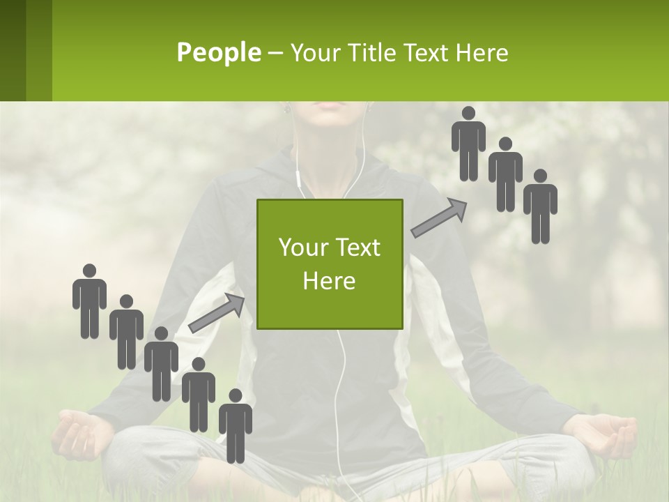 A Woman Sitting In A Yoga Position With Her Eyes Closed PowerPoint Template