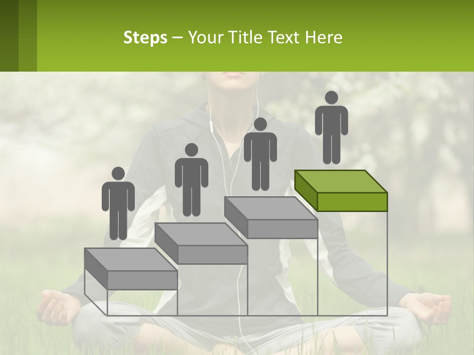 A Woman Sitting In A Yoga Position With Her Eyes Closed PowerPoint Template