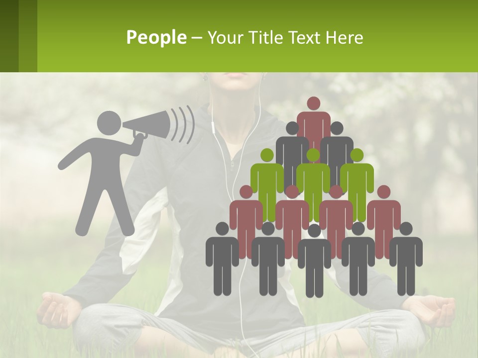 A Woman Sitting In A Yoga Position With Her Eyes Closed PowerPoint Template