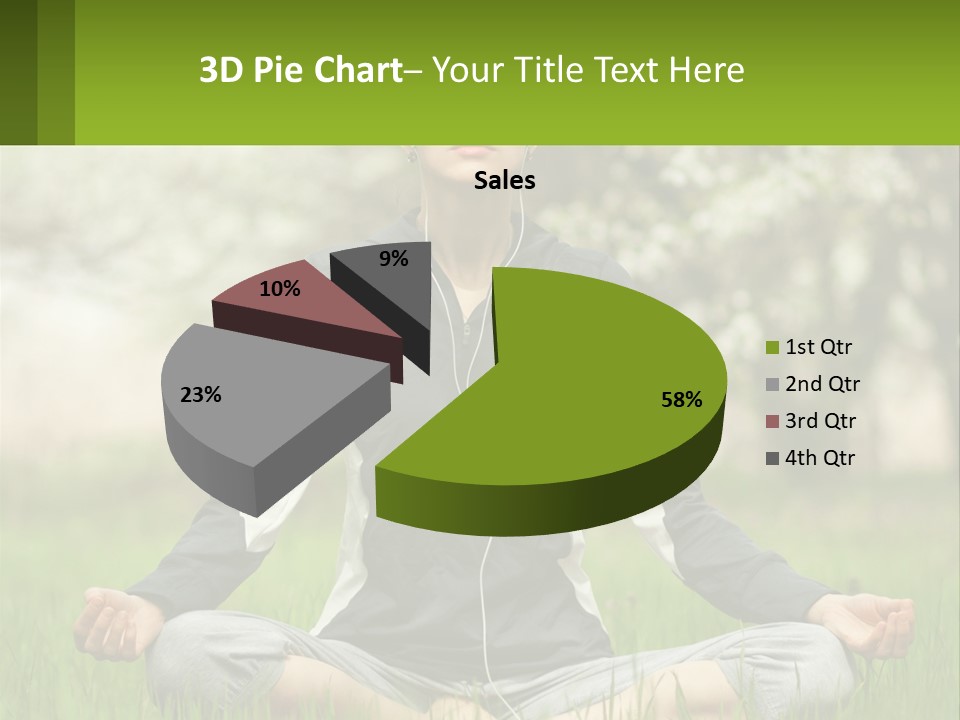 A Woman Sitting In A Yoga Position With Her Eyes Closed PowerPoint Template