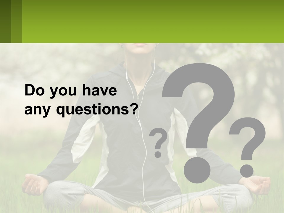 A Woman Sitting In A Yoga Position With Her Eyes Closed PowerPoint Template