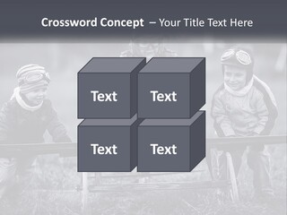 A Group Of Children Sitting On Top Of A Wooden Bench PowerPoint Template