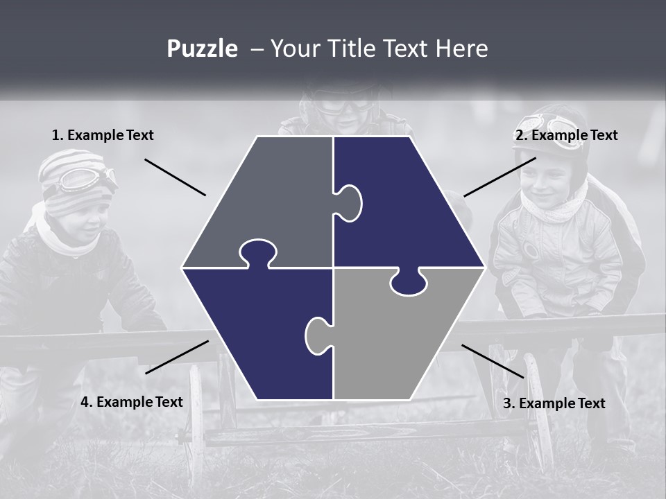 A Group Of Children Sitting On Top Of A Wooden Bench PowerPoint Template