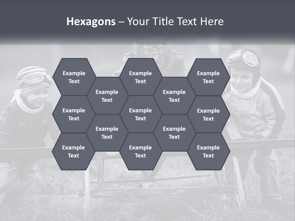 A Group Of Children Sitting On Top Of A Wooden Bench PowerPoint Template