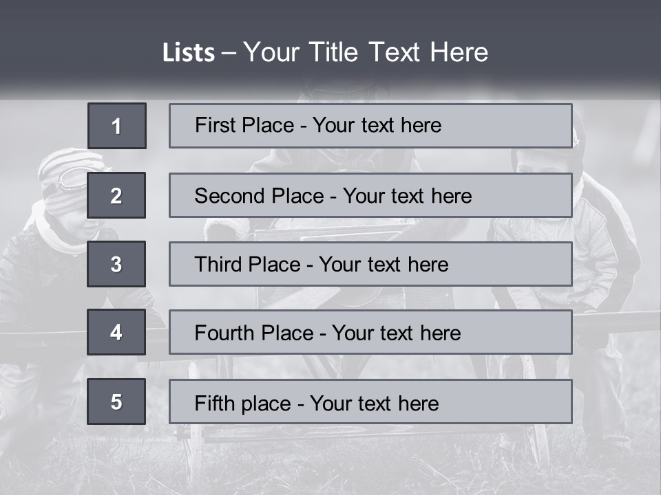 A Group Of Children Sitting On Top Of A Wooden Bench PowerPoint Template