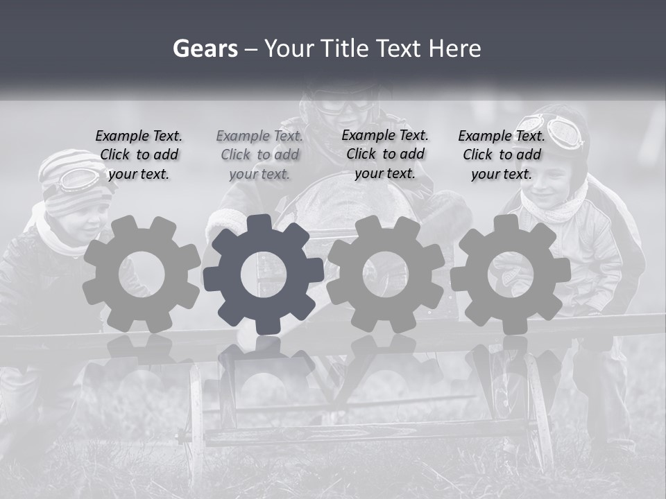 A Group Of Children Sitting On Top Of A Wooden Bench PowerPoint Template